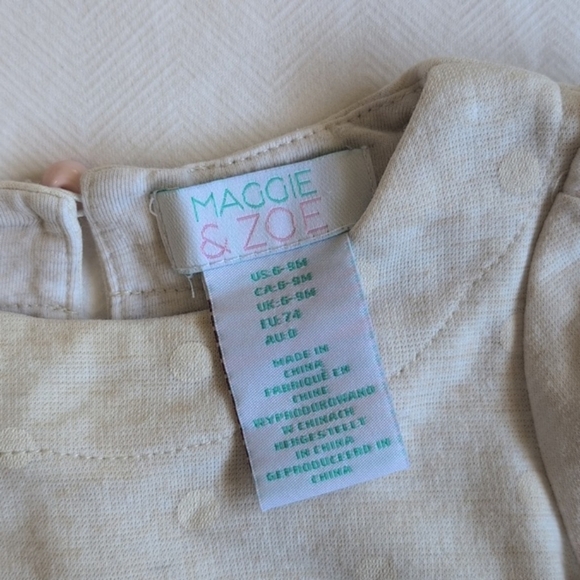 maggie & zoe scallop hem tunic top with bow 6-9 months baby girl - Picture 2 of 6